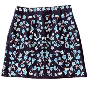 NWT: Loft: Embroidered, Maroon Skirt: Size 2